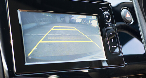 Mobile Tech: Backup camera display in the center console of a vehicle